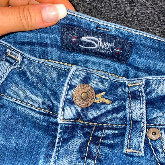 Silver Denim Slim Boot - Picture 2 of 5